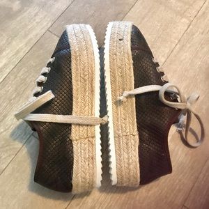 Five Worlds Leather espadrille platform sneaker